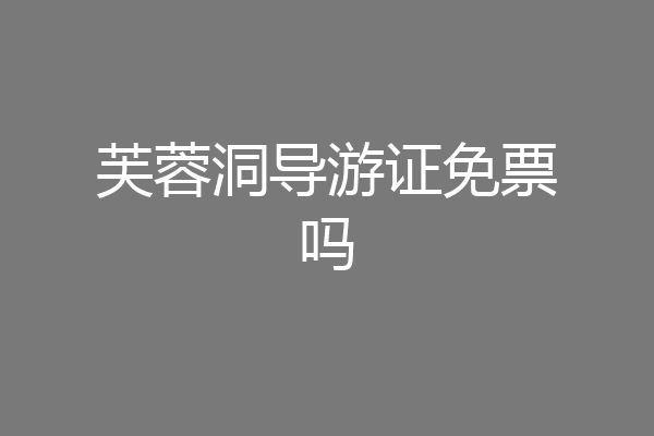 芙蓉洞导游证免票吗