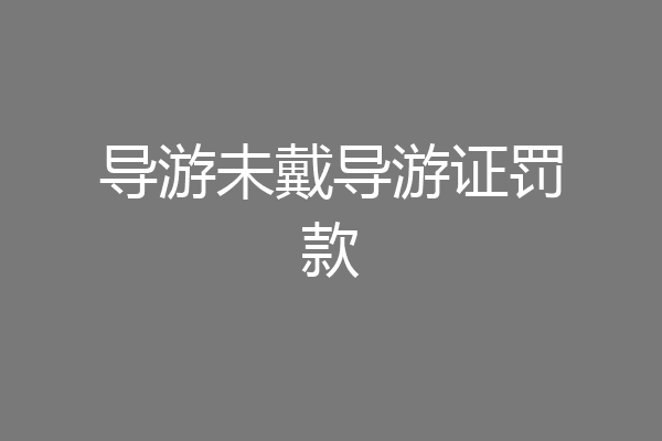 导游未戴导游证罚款