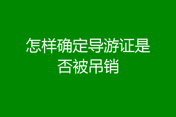 怎样确定导游证是否被吊销
