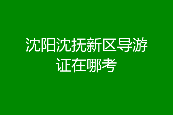 沈阳沈抚新区导游证在哪考