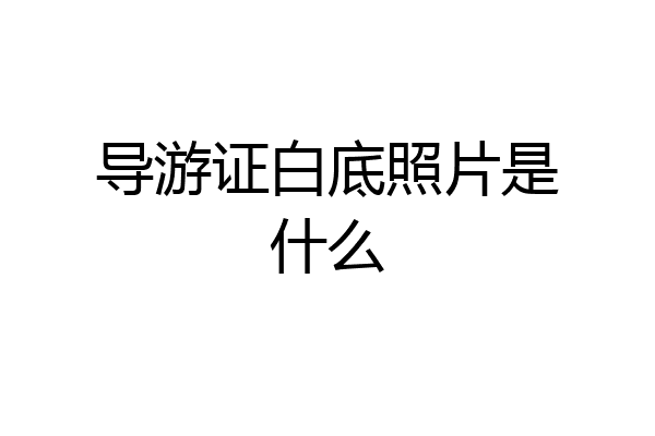 导游证白底照片是什么