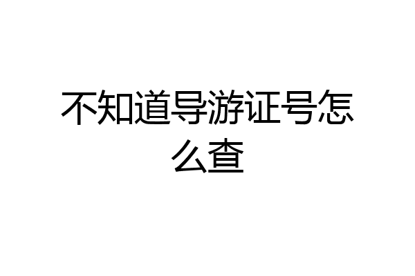 不知道导游证号怎么查