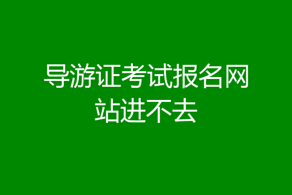 导游证考试报名网站进不去