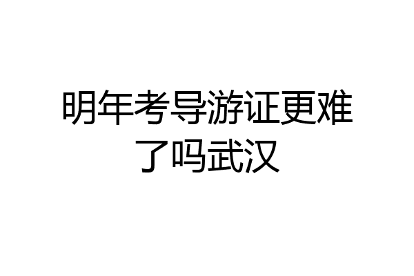 明年考导游证更难了吗武汉