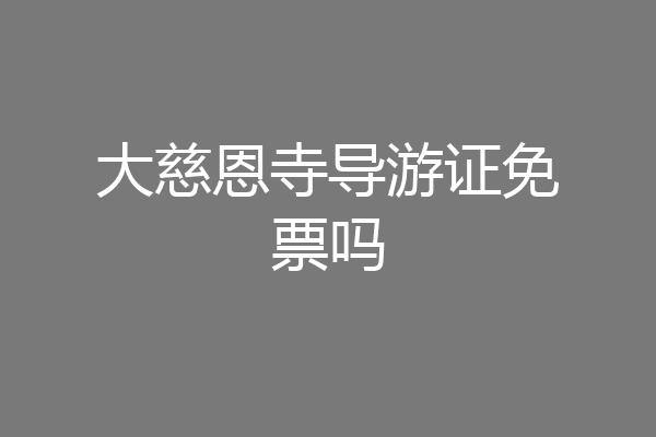 大慈恩寺导游证免票吗