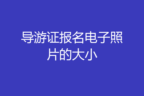 导游证报名电子照片的大小