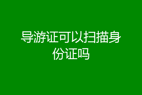 导游证可以扫描身份证吗