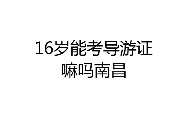 16岁能考导游证嘛吗南昌