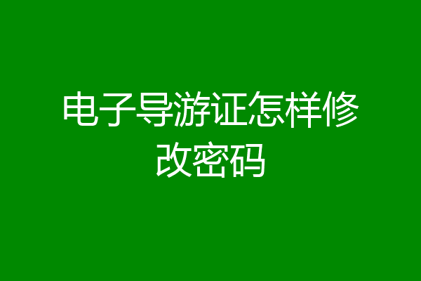 电子导游证怎样修改密码