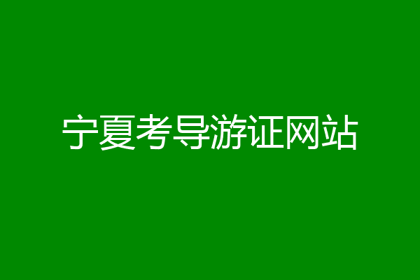 宁夏考导游证网站