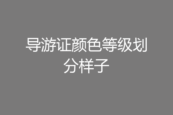 导游证颜色等级划分样子