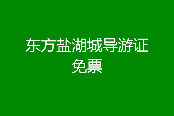 东方盐湖城导游证免票