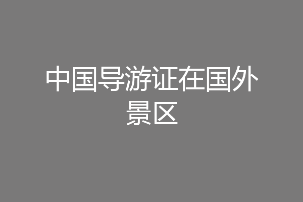 中国导游证在国外景区