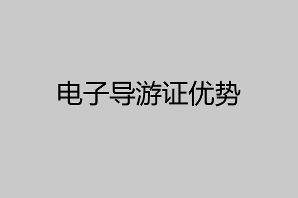 电子导游证优势