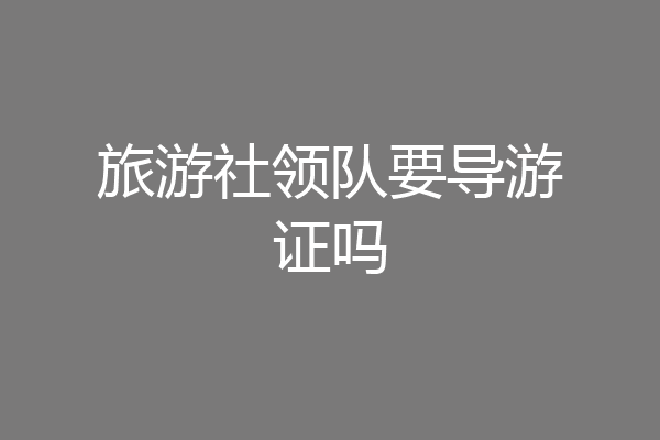 旅游社领队要导游证吗