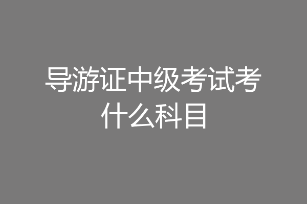导游证中级考试考什么科目