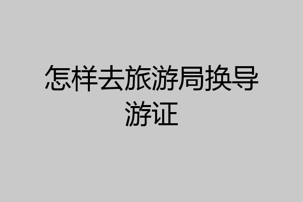 怎样去旅游局换导游证
