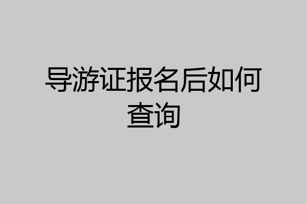 导游证报名后如何查询