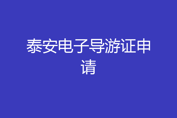 泰安电子导游证申请