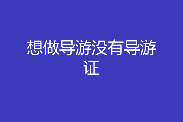 想做导游没有导游证