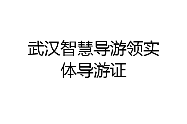 武汉智慧导游领实体导游证