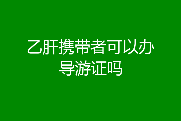乙肝携带者可以办导游证吗