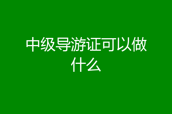 中级导游证可以做什么