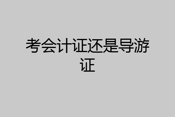 考会计证还是导游证