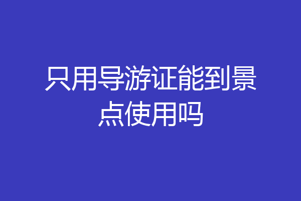 只用导游证能到景点使用吗
