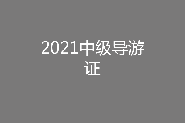 2021中级导游证