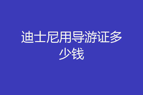 迪士尼用导游证多少钱
