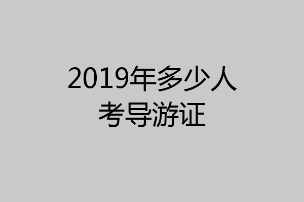 2019年多少人考导游证