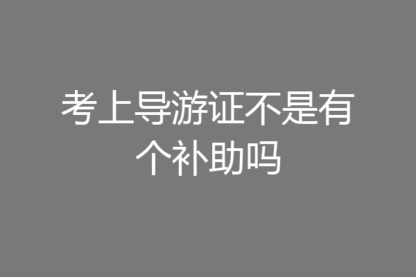 考上导游证不是有个补助吗