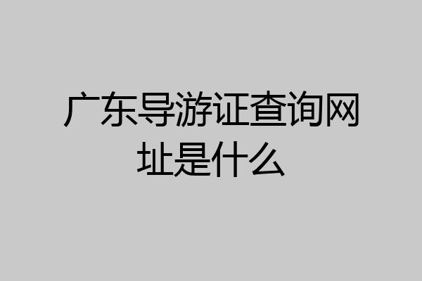 广东导游证查询网址是什么