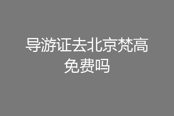 导游证去北京梵高免费吗