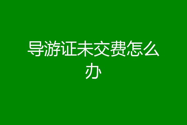 导游证未交费怎么办