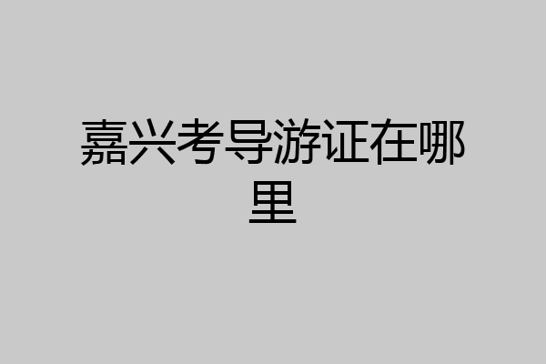 嘉兴考导游证在哪里