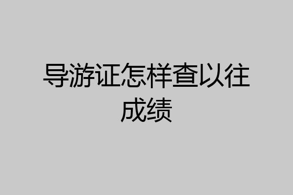 导游证怎样查以往成绩