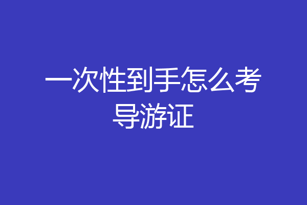 一次性到手怎么考导游证