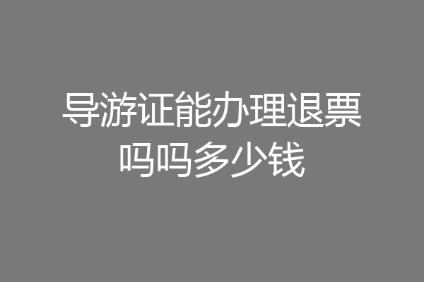 导游证能办理退票吗吗多少钱