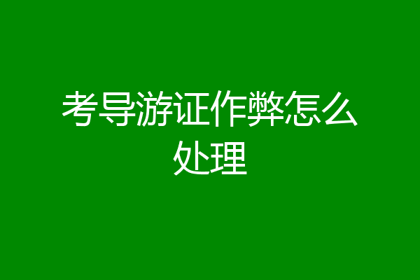 考导游证作弊怎么处理