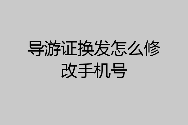导游证换发怎么修改手机号