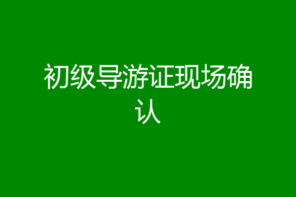 初级导游证现场确认