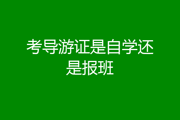 考导游证是自学还是报班