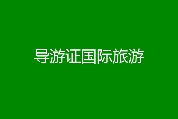 导游证国际旅游