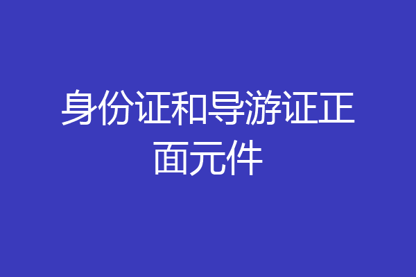 身份证和导游证正面元件