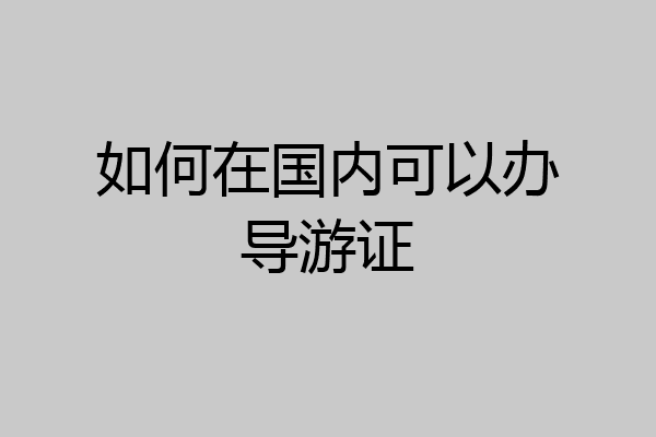 如何在国内可以办导游证