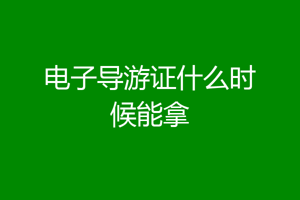 电子导游证什么时候能拿