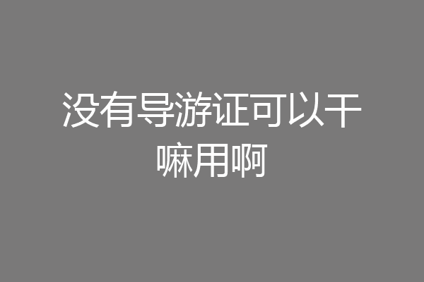 没有导游证可以干嘛用啊