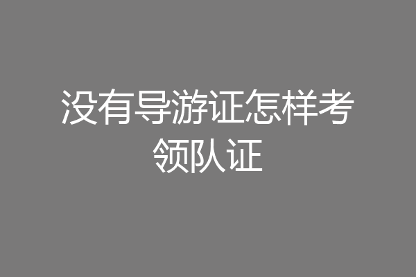 没有导游证怎样考领队证